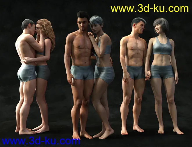 Embrace - Pose Pairs for Genesis 8模型的图片9