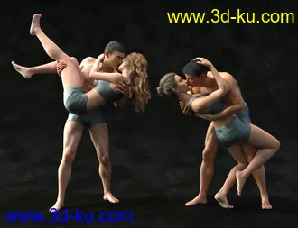 3D打印模型Embrace - Pose Pairs for Genesis 8的图片