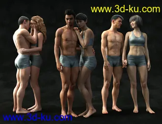 3D打印模型Embrace - Pose Pairs for Genesis 8的图片