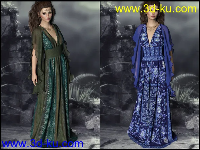 Epic - dForce - Lilium Dress for G8F模型的图片1