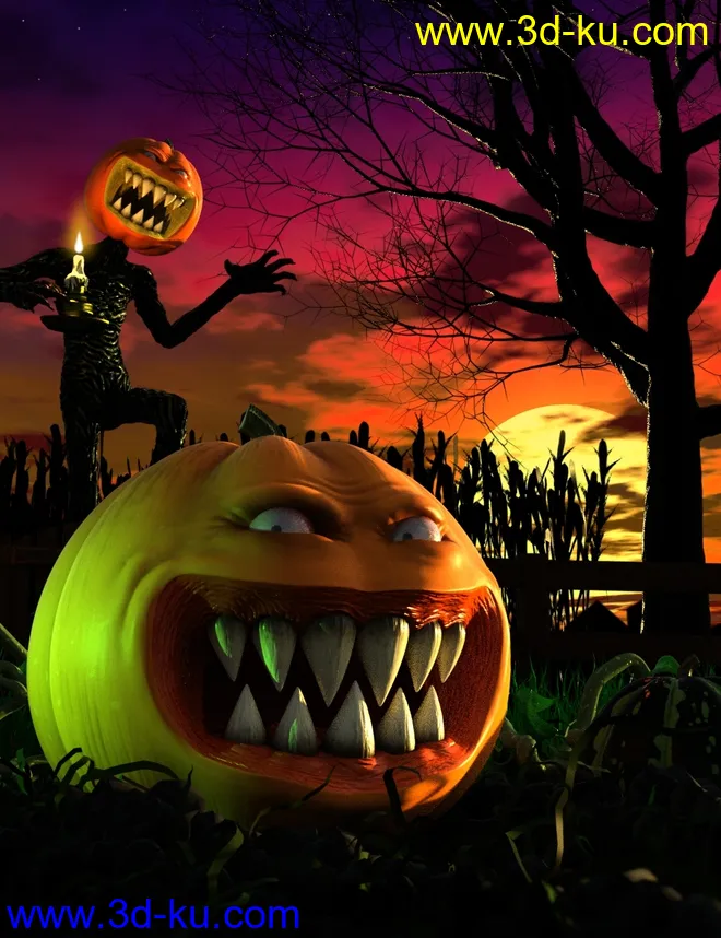 Evil Pumpkin HD for Genesis 8 Male模型的图片1