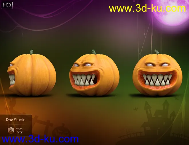 Evil Pumpkin HD for Genesis 8 Male模型的图片5