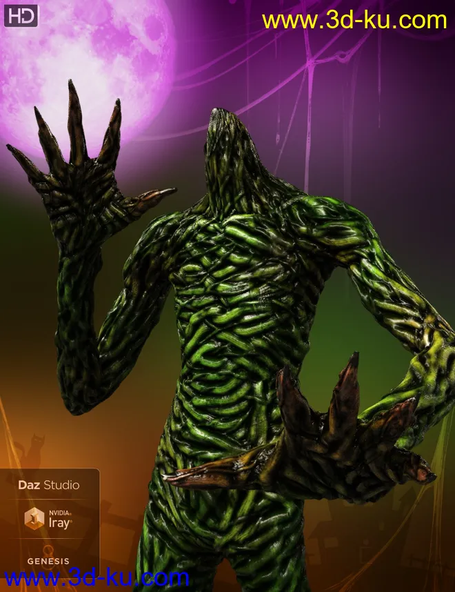 Evil Pumpkin HD for Genesis 8 Male模型的图片14