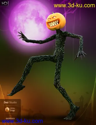 3D打印模型Evil Pumpkin HD for Genesis 8 Male的图片