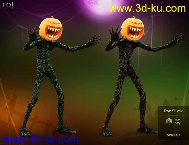 Evil Pumpkin HD for Genesis 8 Male模型的图片17