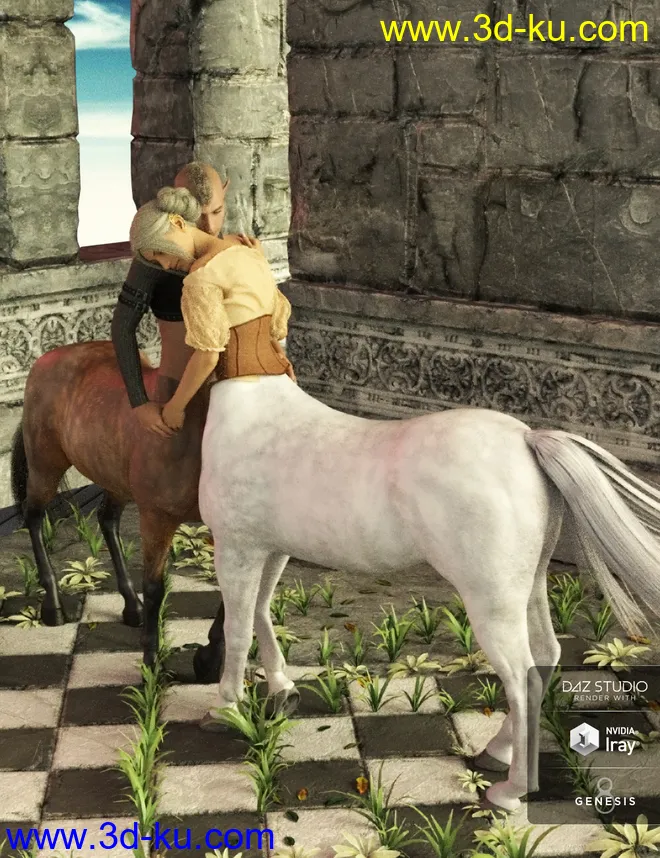 Fantasia Lovers Poses for Genesis 8 and Genesis 8 Centaurs模型的图片1