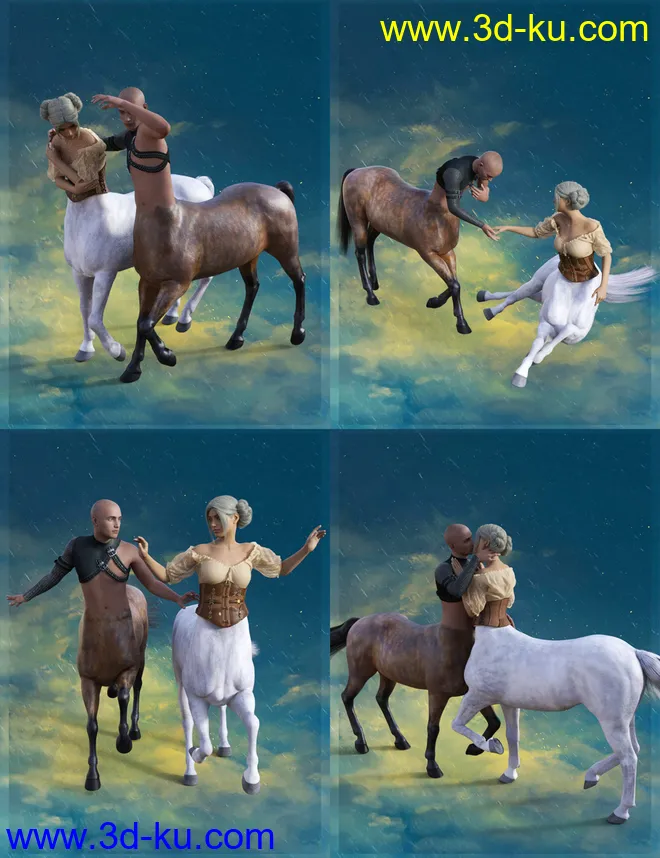Fantasia Lovers Poses for Genesis 8 and Genesis 8 Centaurs模型的图片3