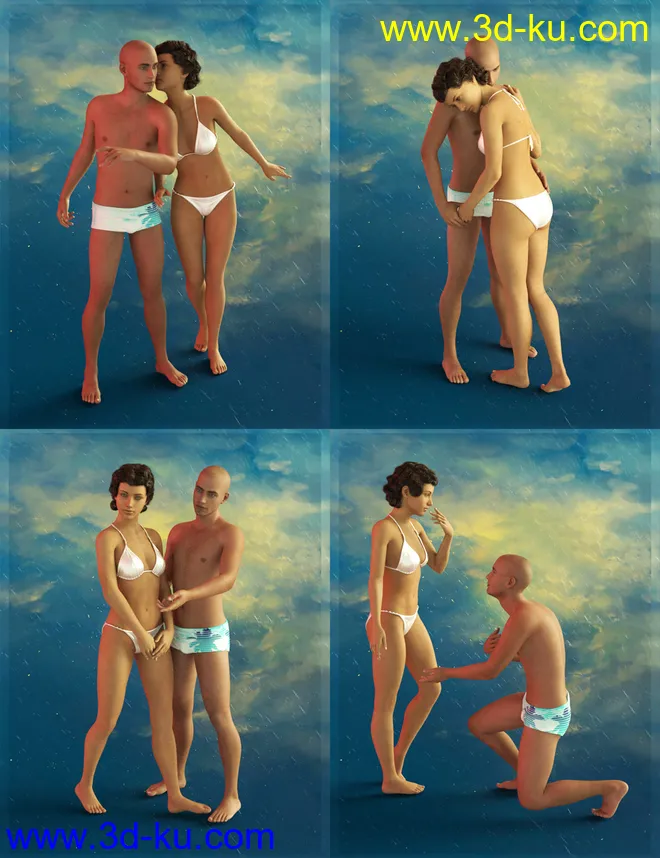 Fantasia Lovers Poses for Genesis 8 and Genesis 8 Centaurs模型的图片5