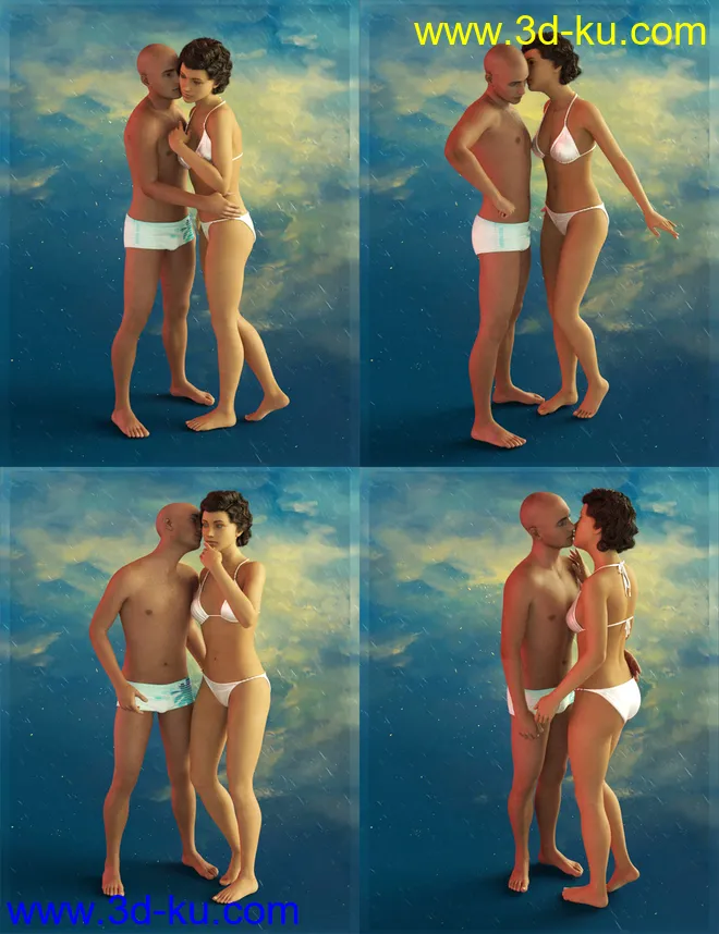 Fantasia Lovers Poses for Genesis 8 and Genesis 8 Centaurs模型的图片6