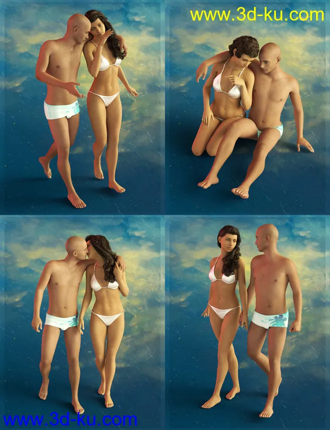 Fantasia Lovers Poses for Genesis 8 and Genesis 8 Centaurs模型的图片9