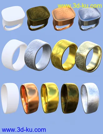 3D打印模型Fantasy Rings for Genesis 3的图片