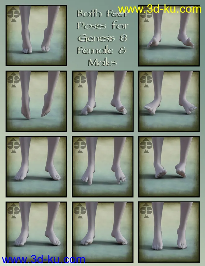 FeralFey's Foot Finesse Poses for Genesis 8模型的图片2