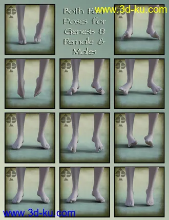 3D打印模型FeralFey's Foot Finesse Poses for Genesis 8的图片
