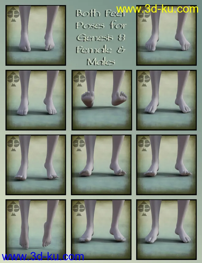 FeralFey's Foot Finesse Poses for Genesis 8模型的图片4