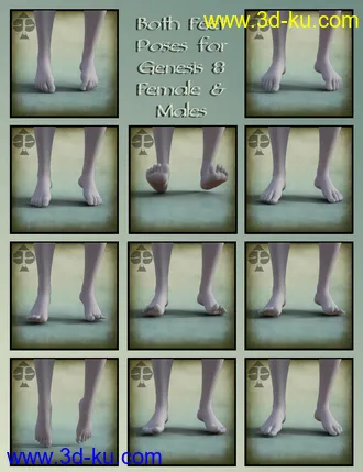 3D打印模型FeralFey's Foot Finesse Poses for Genesis 8的图片