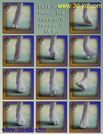 3D打印模型FeralFey's Foot Finesse Poses for Genesis 8的图片