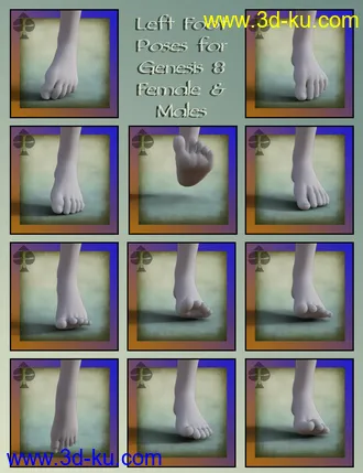 3D打印模型FeralFey's Foot Finesse Poses for Genesis 8的图片