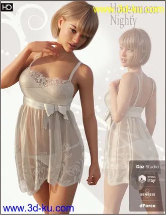 3D打印模型FGHM Nighty & Panty For Genesis 8 Female(s)的图片