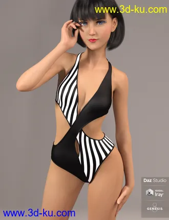3D打印模型Fifty Fifty Swimwear for Genesis 8 Female(s)的图片