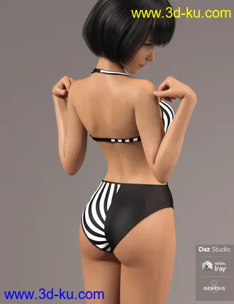 3D打印模型Fifty Fifty Swimwear for Genesis 8 Female(s)的图片