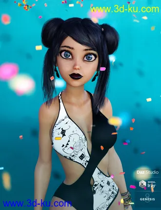 3D打印模型Fifty Fifty Swimwear for Genesis 8 Female(s)的图片
