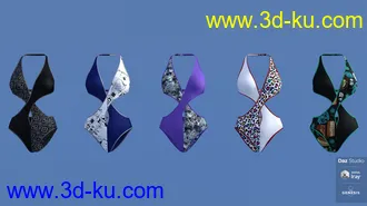 3D打印模型Fifty Fifty Swimwear for Genesis 8 Female(s)的图片