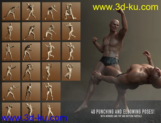 Fight Lab - Poses and Expressions for Genesis 8 Male模型的图片2