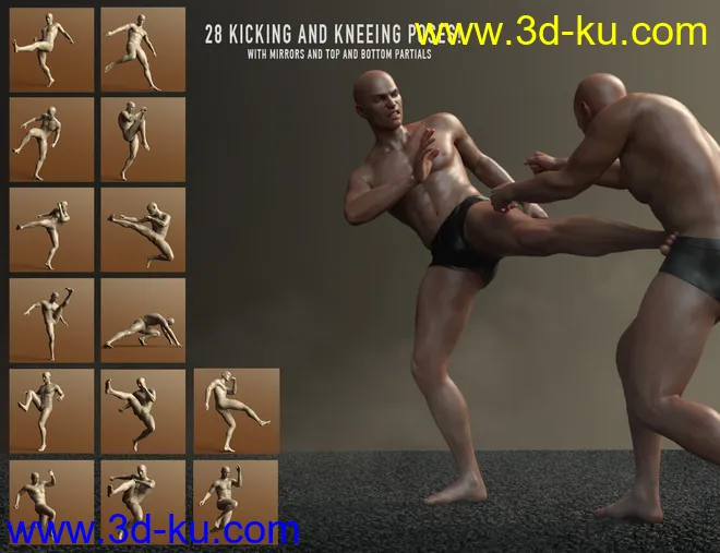 Fight Lab - Poses and Expressions for Genesis 8 Male模型的图片5