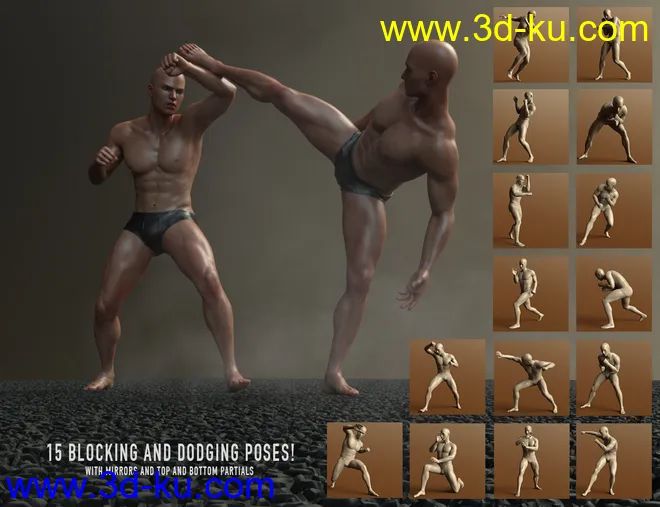 Fight Lab - Poses and Expressions for Genesis 8 Male模型的图片8