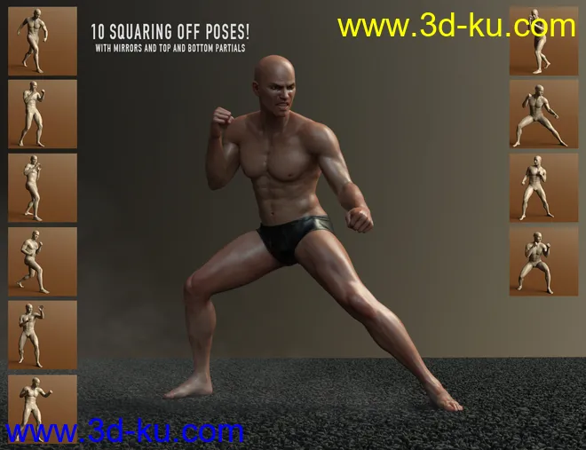 Fight Lab - Poses and Expressions for Genesis 8 Male模型的图片9