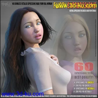 3D打印模型Flirty - expressions for G8, and V8的图片