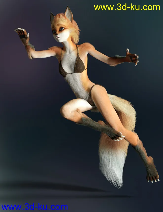 Foxy Lady With dForce Hair for Genesis 8 Female模型的图片2