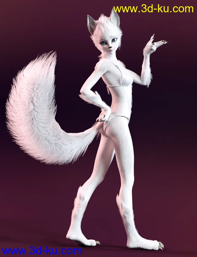 Foxy Lady With dForce Hair for Genesis 8 Female模型的图片3