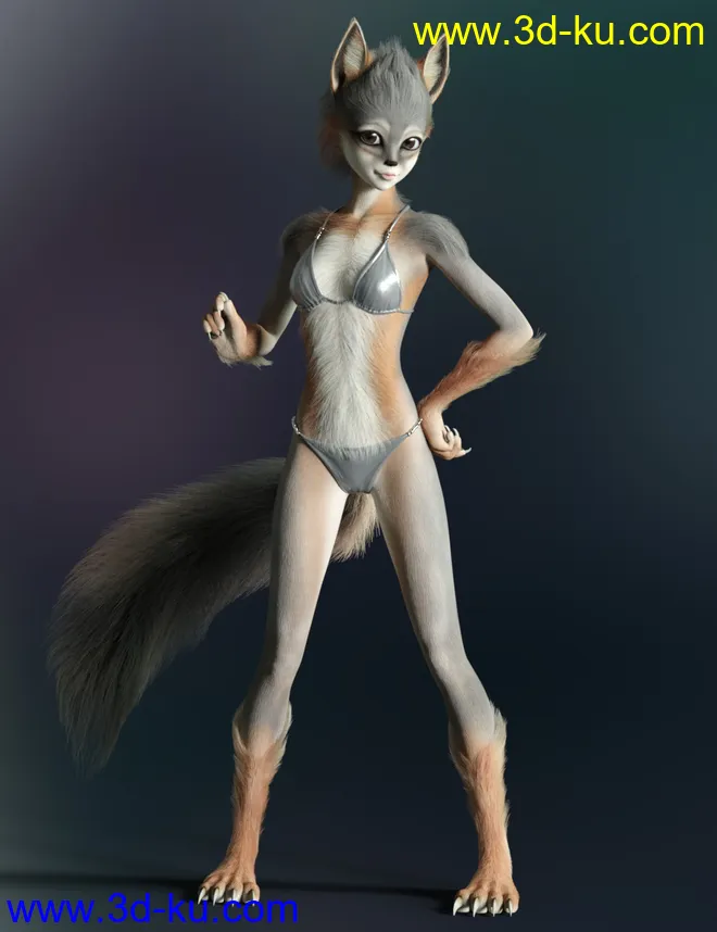 Foxy Lady With dForce Hair for Genesis 8 Female模型的图片4