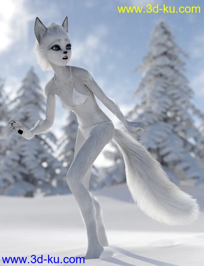 Foxy Lady With dForce Hair for Genesis 8 Female模型的图片10