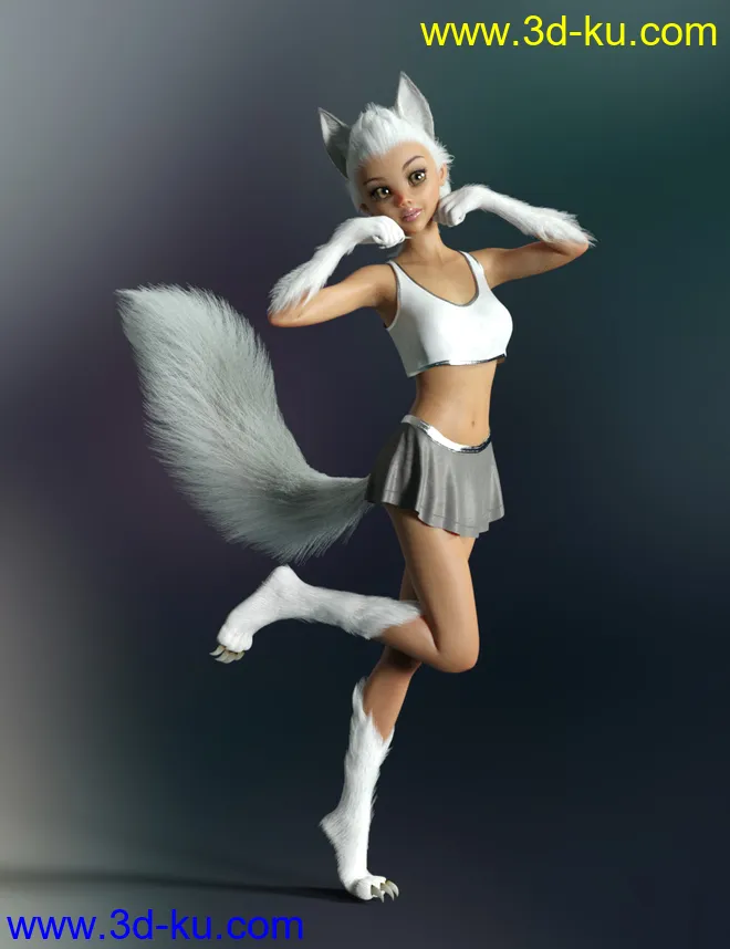 Foxy Lady With dForce Hair for Genesis 8 Female模型的图片11