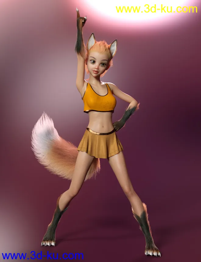 Foxy Lady With dForce Hair for Genesis 8 Female模型的图片13