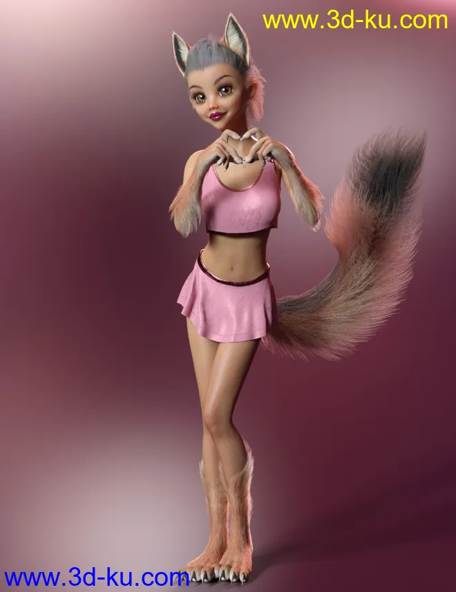 Foxy Lady With dForce Hair for Genesis 8 Female模型的图片14