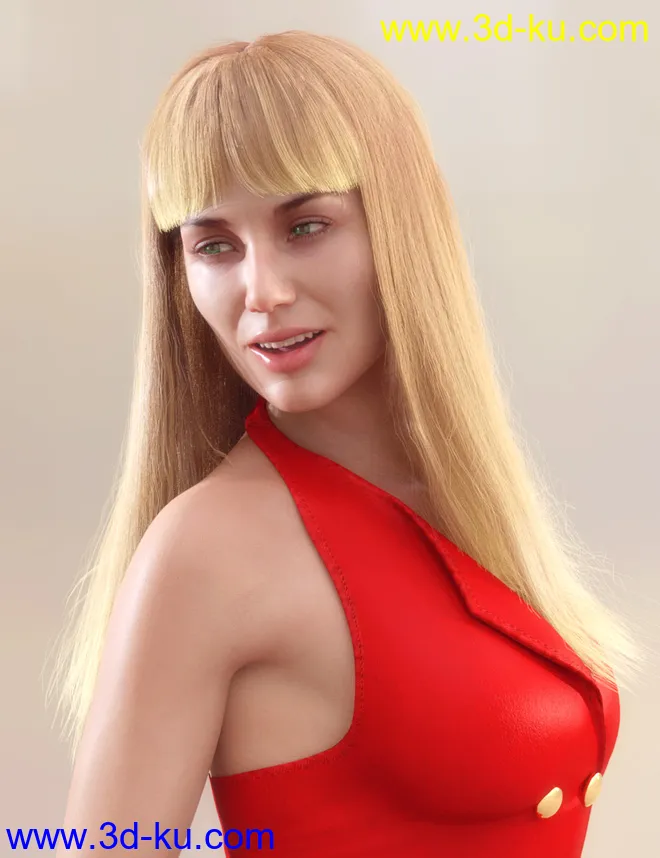 Full Fringe dForce Hair for Genesis 3 and 8 Female模型的图片11