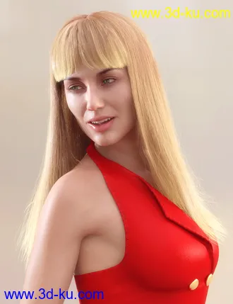 3D打印模型Full Fringe dForce Hair for Genesis 3 and 8 Female的图片