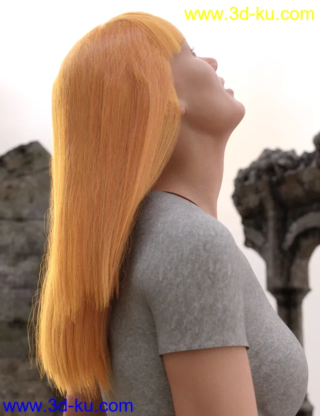 Full Fringe dForce Hair for Genesis 3 and 8 Female模型的图片12