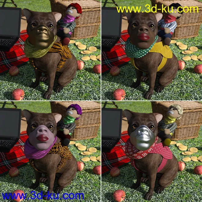 Fun Clothes for Daz Dog 8模型的图片3
