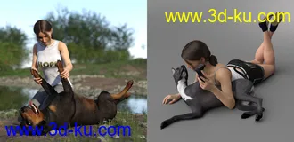 3D打印模型Fun Poses for Daz Dog 8 and Victoria 8 and Michael 8的图片