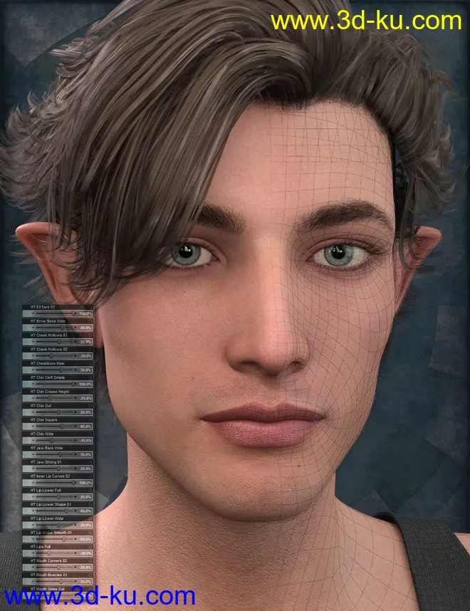 Genesis 8 Male Head Morph Resource Kit 1模型的图片2