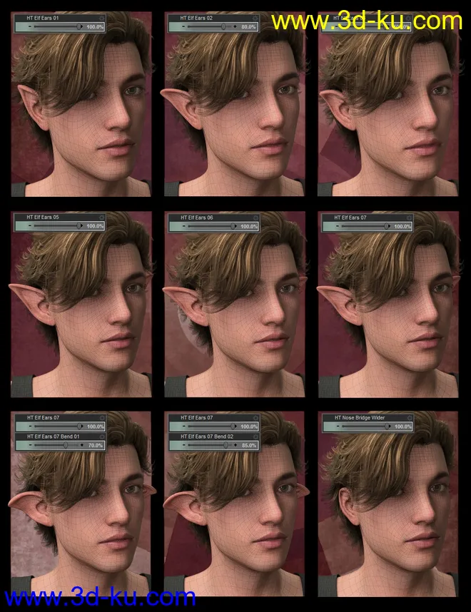 Genesis 8 Male Head Morph Resource Kit 1模型的图片3