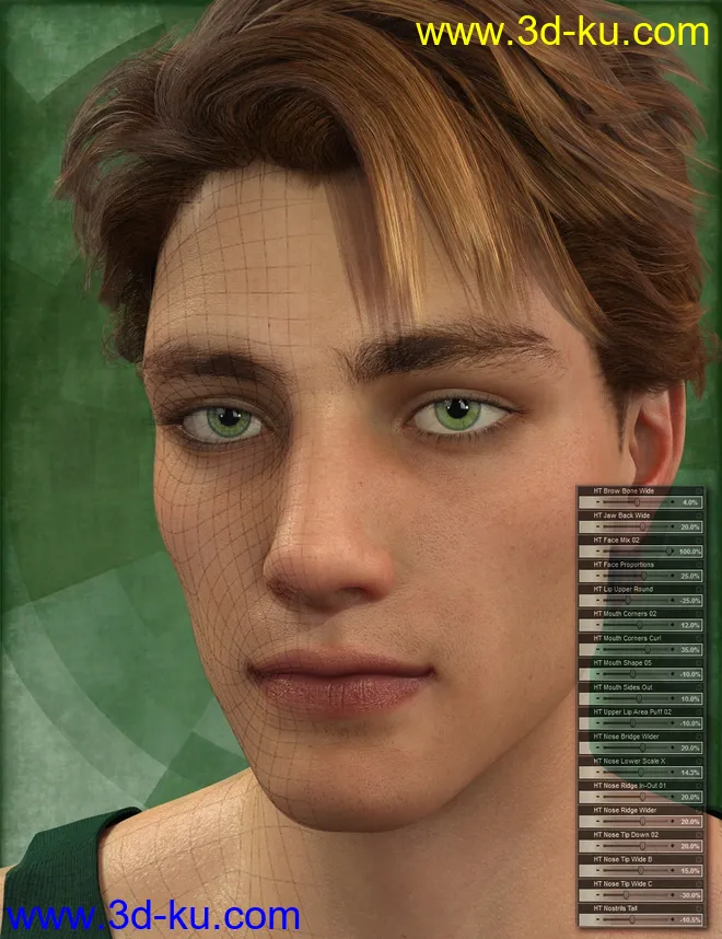 Genesis 8 Male Head Morph Resource Kit 1模型的图片4