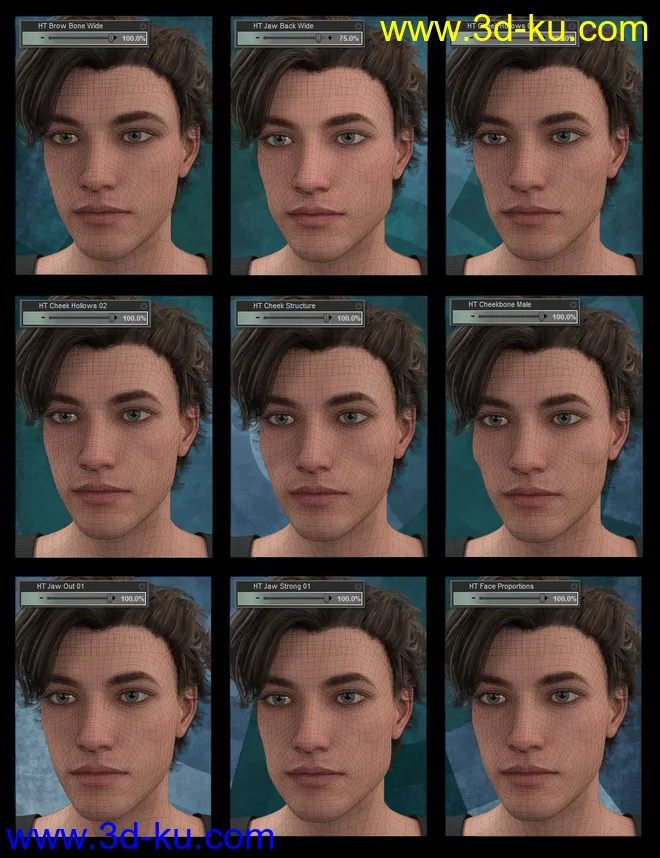 Genesis 8 Male Head Morph Resource Kit 1模型的图片7