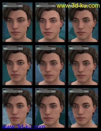 3D打印模型Genesis 8 Male Head Morph Resource Kit 1的图片