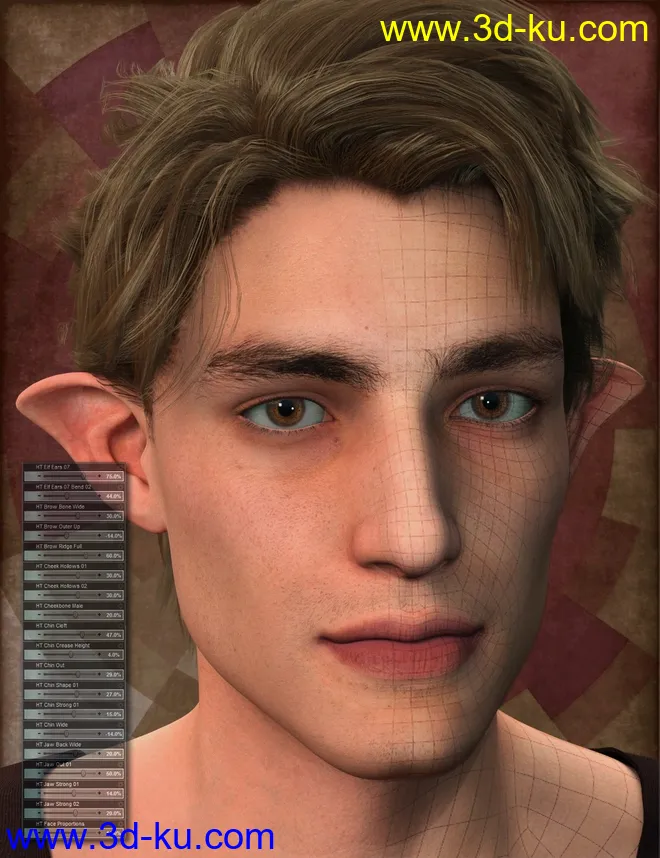 Genesis 8 Male Head Morph Resource Kit 1模型的图片8