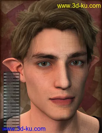 3D打印模型Genesis 8 Male Head Morph Resource Kit 1的图片